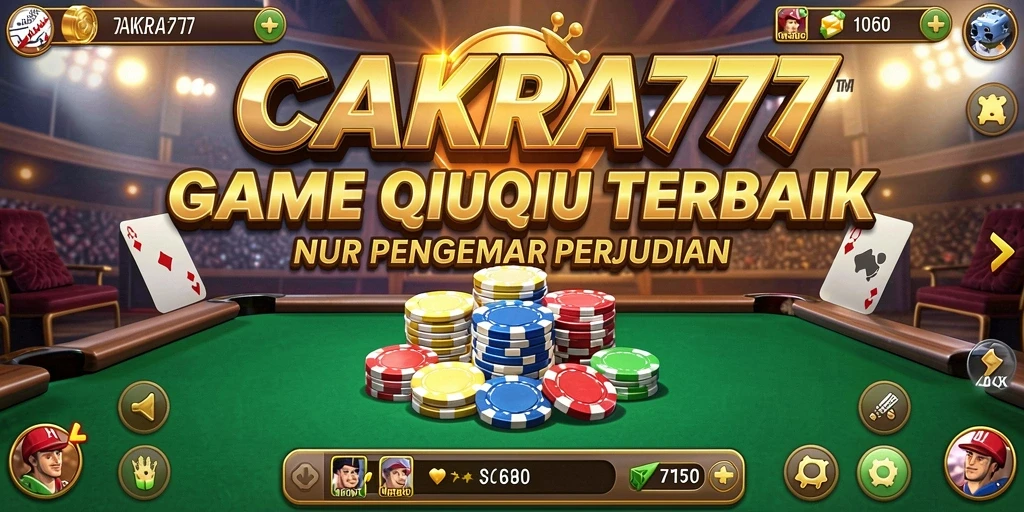 Screenshot gameplay CAKRA777 menunjukkan suasana permainan QiuQiu yang mendebarkan.
