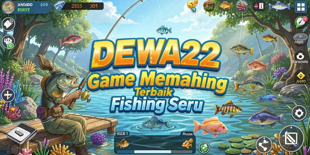 Screenshot gameplay DEWA22 menampilkan suasana memancing yang mendebarkan.