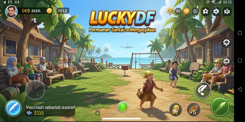 Screenshot utama LUCKYDF menampilkan gameplay yang seru dan santai.