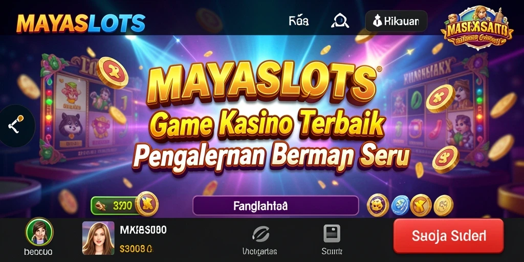 Screenshot gameplay MAYASLOTS dengan desain slot yang menarik dan interaktif.