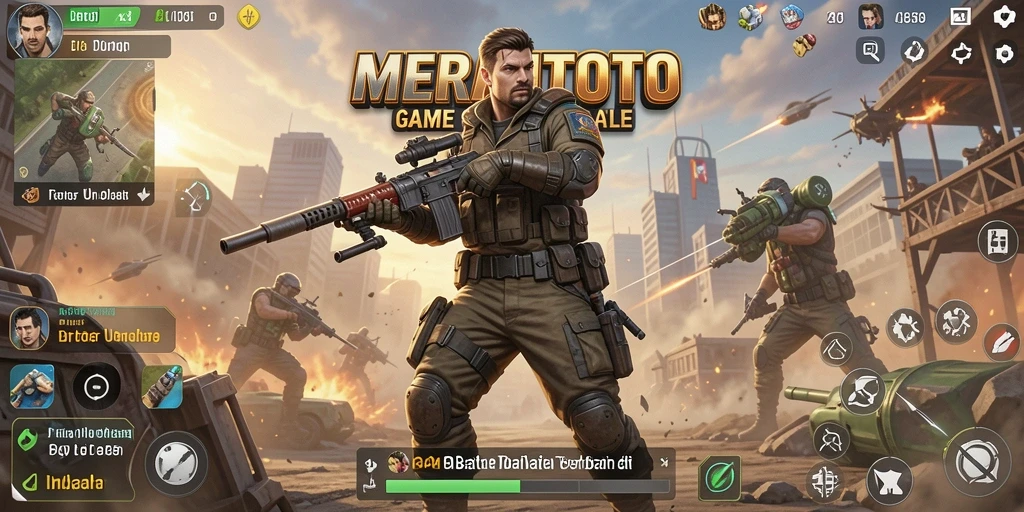 Screenshot aksi gameplay seru di medan perang MERAHTOTO.