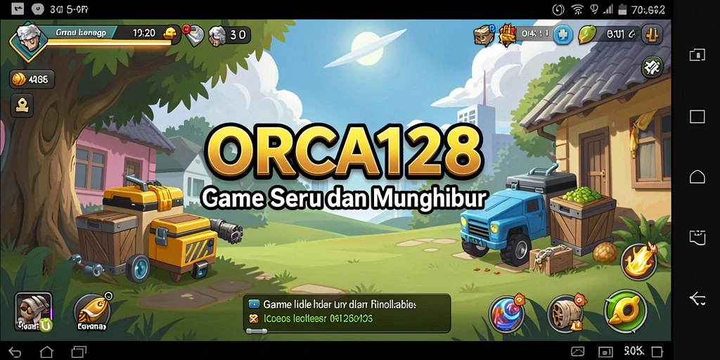 Screenshot gameplay ORCA128 menampilkan aksi seru dan strategi permainan Idle.
