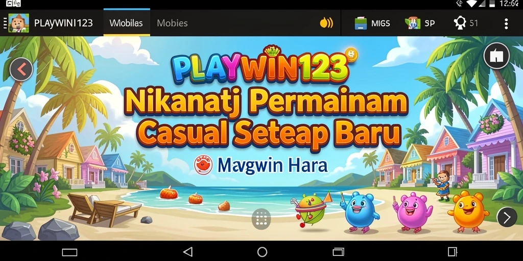 Tampilan gameplay seru dari PLAYWIN123 yang penuh warna.