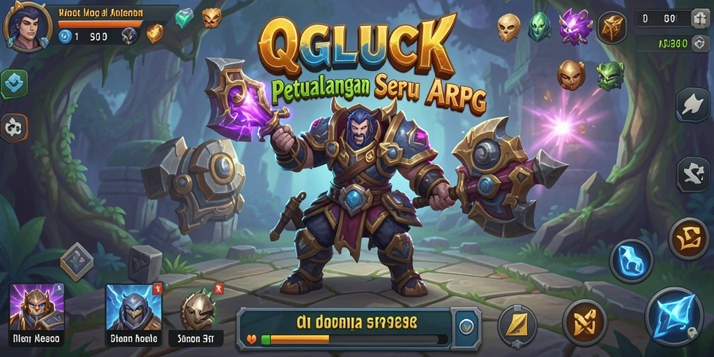 Tampilan gameplay ARPG seru di QGLUCK dengan karakter yang dinamis.