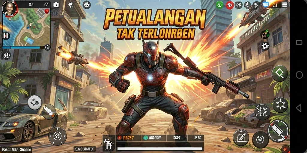 Tangkapan layar gameplay RK77 yang menunjukkan aksi seru.