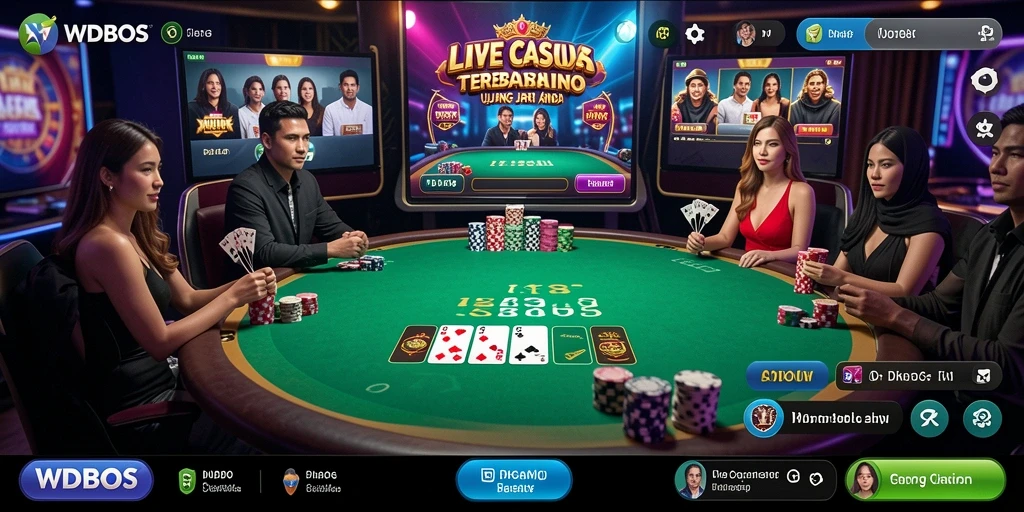 Tampilan menarik dari gameplay Live Casino di WDBOS.